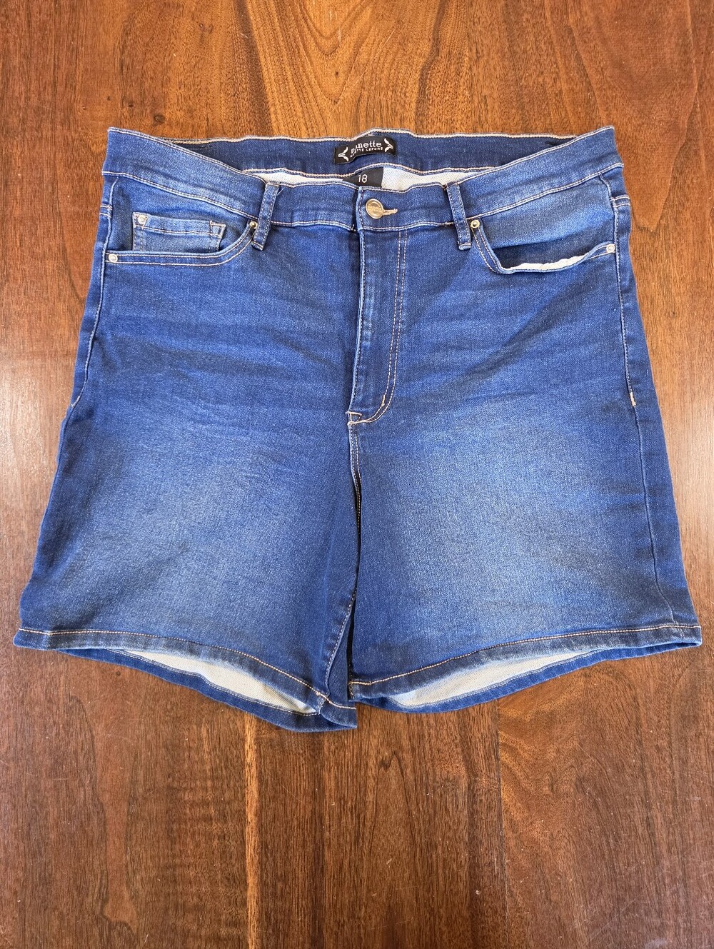 Nanette Lepore Belle High Rise Denim Cutoff Shorts Plus Size 18 Blue Jean